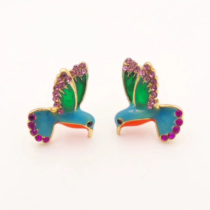 

1 Pair Alloy Cute Animal Flying Bird Hummingbird Ear Stud Earrings JEWELRY For Women Girl Gift Stud Earrings Oorbellen