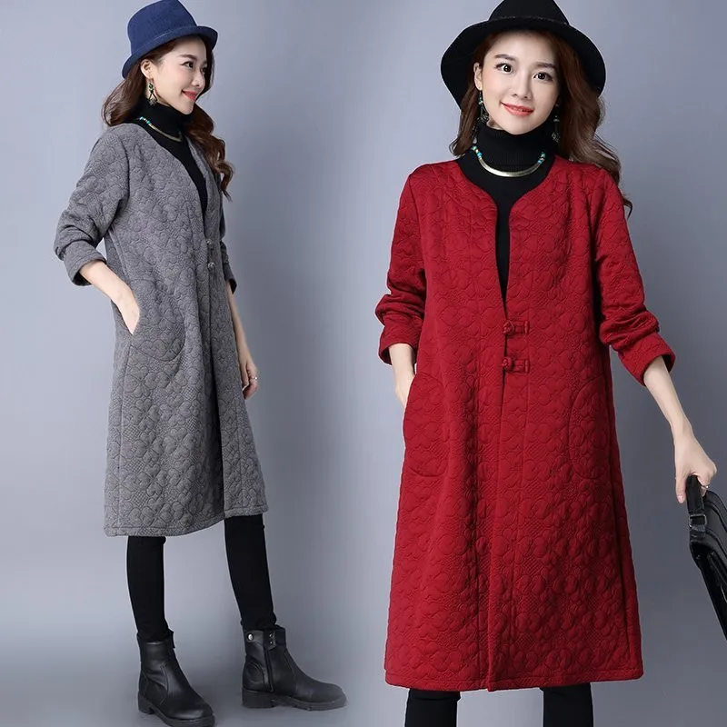 Винтажная красная ветровка в китайском стиле Женский Тренч пальто для женщин