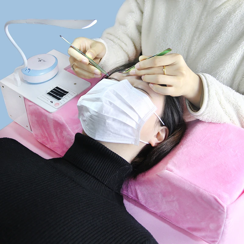Eyelash Extension Pillow Memory Foam and Shelf Integrated Grafting Makeup Tools With USB Lash Light |