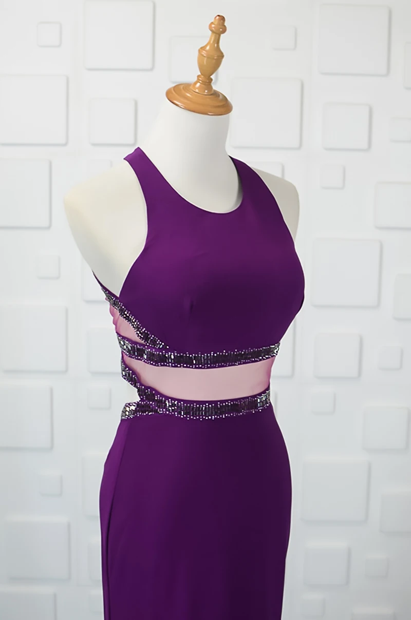 YY01 Churlya Wurfel purple prom dresses mermaid halter sleeveless long dresses evening dresses women vestidos largos de fiesta