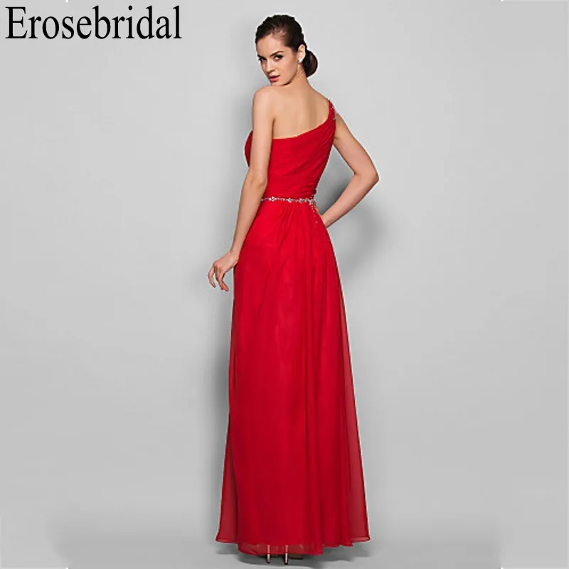 Erosebridal красное вечернее платье на одно плечо длинное формальное для женщин с