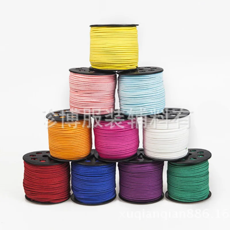 

4pcs/400 Yards/lot Wholesale Diameter 3MM Velvet Braided Suede Rope Cord Jewelry Material Sewing Accessories Most Free Shipping