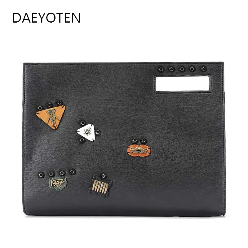 Мужская сумка клатч DAEYOTEN с заклепками дизайнерская конверт на плечо мужская