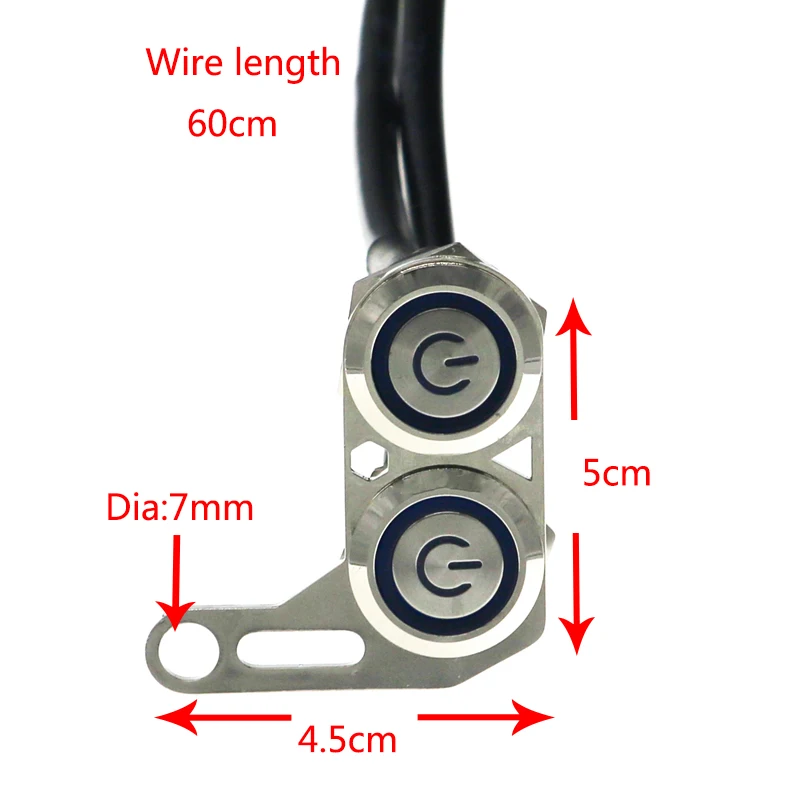 Водонепроницаемый светодиодный переключатель на руль мотоцикла MoFlyeer 12 В ручная