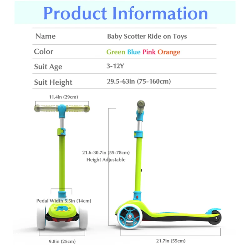 Детский Блестящий скутер детский Балансирующий велосипед игрушки для езды на