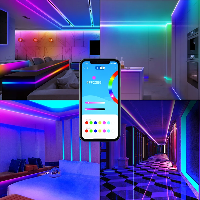 Контроллер для светодиодных лент Pixel Led Strip SP105E SP601E SPI RGBIC с Bluetooth, музыкальным и радиочастотным пультом ДУ для светодиодных лент WS2811 WS2812B SK6812, DC5V-24V (art.: 3920d968cd251) - 3920d968cd251