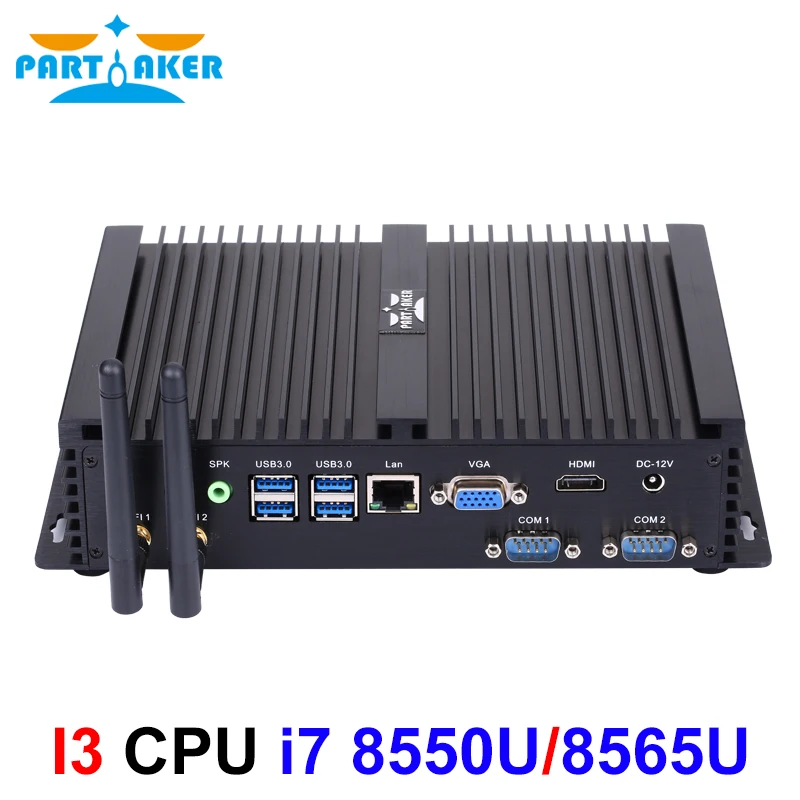 Мини ПК parмягкий промышленный без вентилятора i5 i7 Core 8250U 8565U 1 Lan 2 COM Windows 10 Linux 7