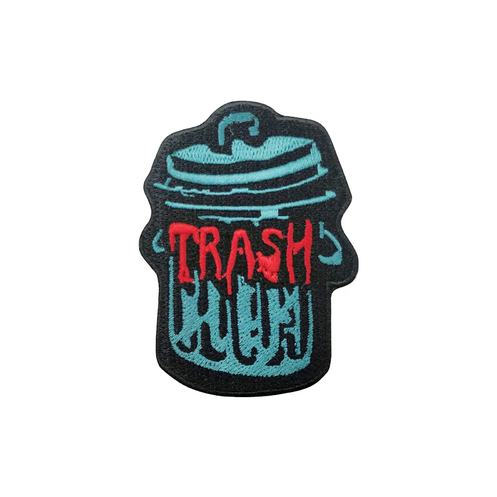 Мусорное ведро вышивка патч утюжок на пластыри мультфильм дети аппликация