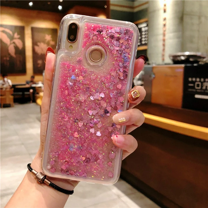 Мягкий силиконовый чехол для телефона huawei P Smart чехол милый 3D Ститч Кот Единорог задняя крышка для Honor 10 Lite Роскошный чехол - Цвет: Love liquid pink