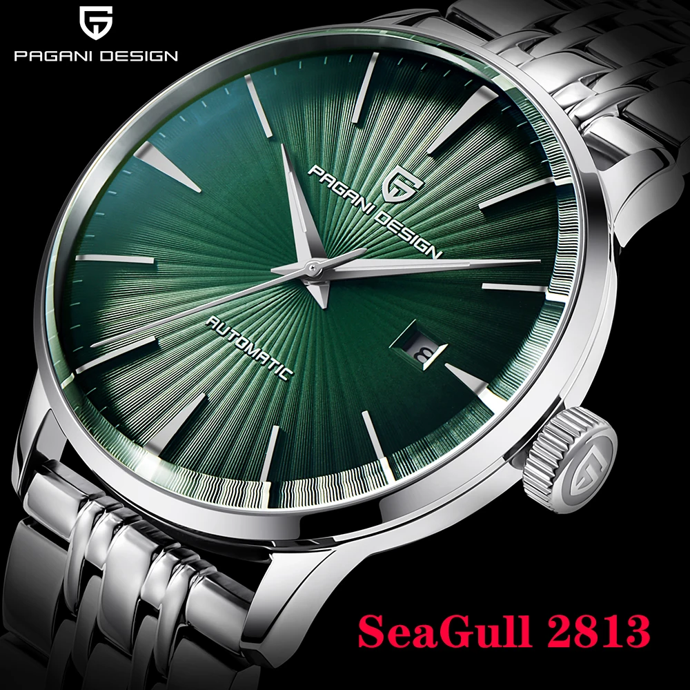 PAGANI Design Men's Mechanical Watches Seagull 2813 Men Stainless Steel Waterproof Automatic Watch Business Clock reloj hombre
