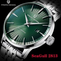 pagani design mens mechanical watches seagull 2813 men stainless steel waterproof automatic watch business clock reloj hombre