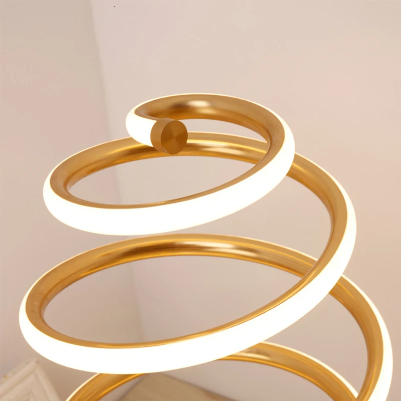 36W Modern Japanese Line Around LED Desk Lamps for Bedroom Living Room Wedding Art Decor Bedside Table Lamp Light Fixtures Gold | Лампы и