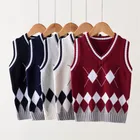 Осенняя верхняя одежда для мальчиков, жилет, детская одежда для мальчиков и девочек, Школьное пальто, вязаная куртка, детская одежда, Детский свитер