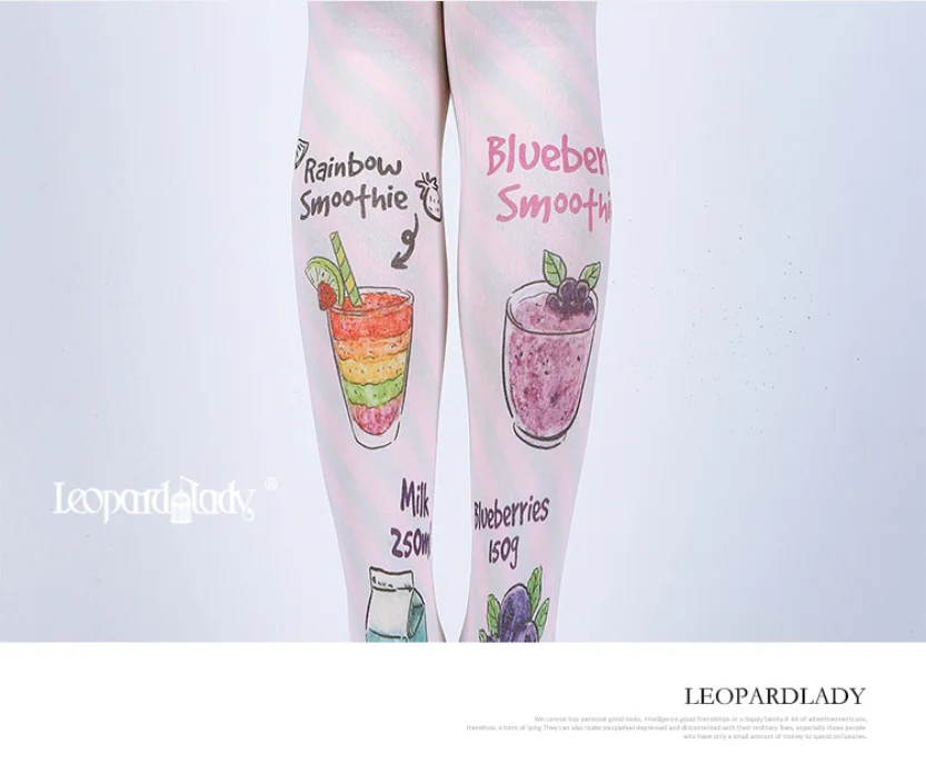 Funning Womens Creative patterned tights silk stockings drinking printed pantyhose spring and autumn high quality