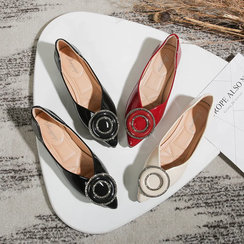 Большой размер 43 женская обувь тонкие лоферы на плоской подошве с металлической