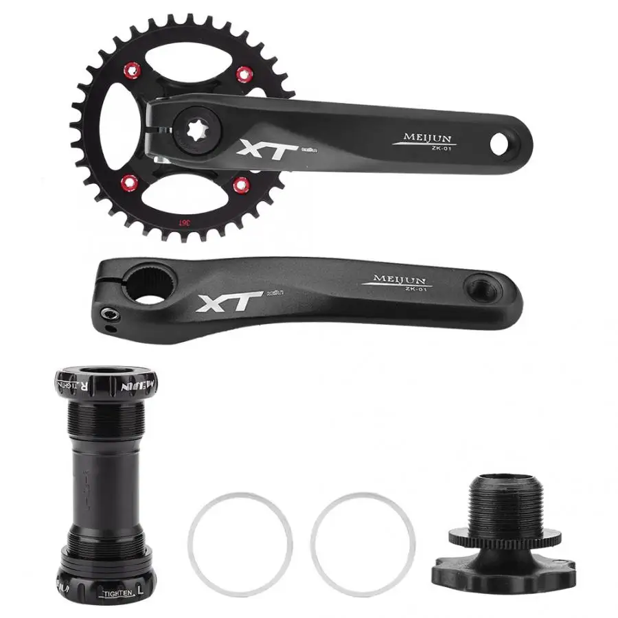 MEIJUN Bicycle BCD 104 Crankset 170mm for MTB Road Bike Crank Chainwheel Single Narrow Wide with Bottom Bracket BB Sprocket | Спорт и
