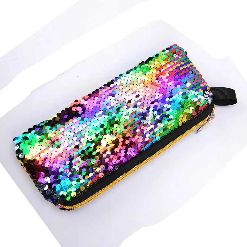 Новинка 2021 клатч на молнии чехол для карандашей с блестками Портативная сумка