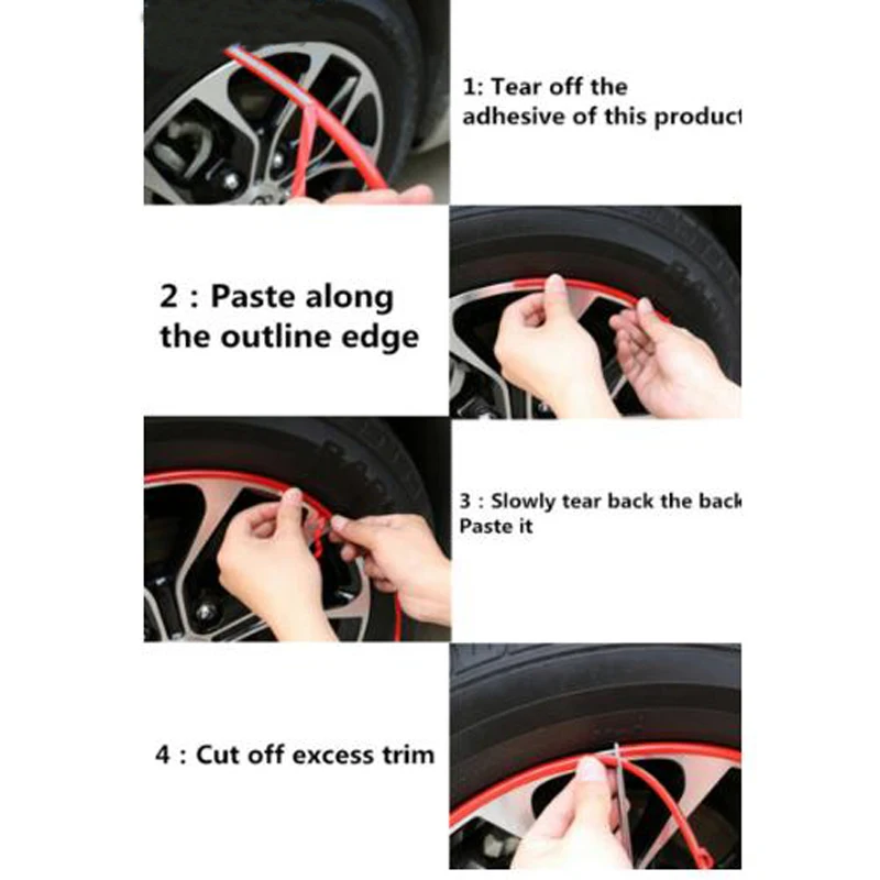 8 м/рулон ободков автомобильные цветные колесные диски для bmw serie 1 lifan smart roadster e46 seat