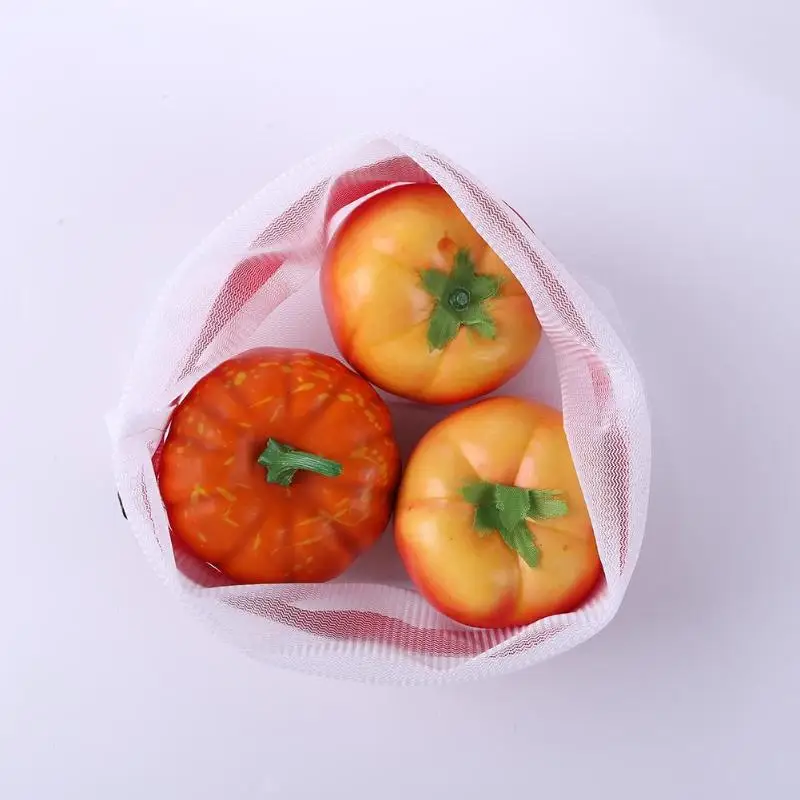 Многоразовые мешки для покупок на шнурке домашние сетчатые хранения вещей