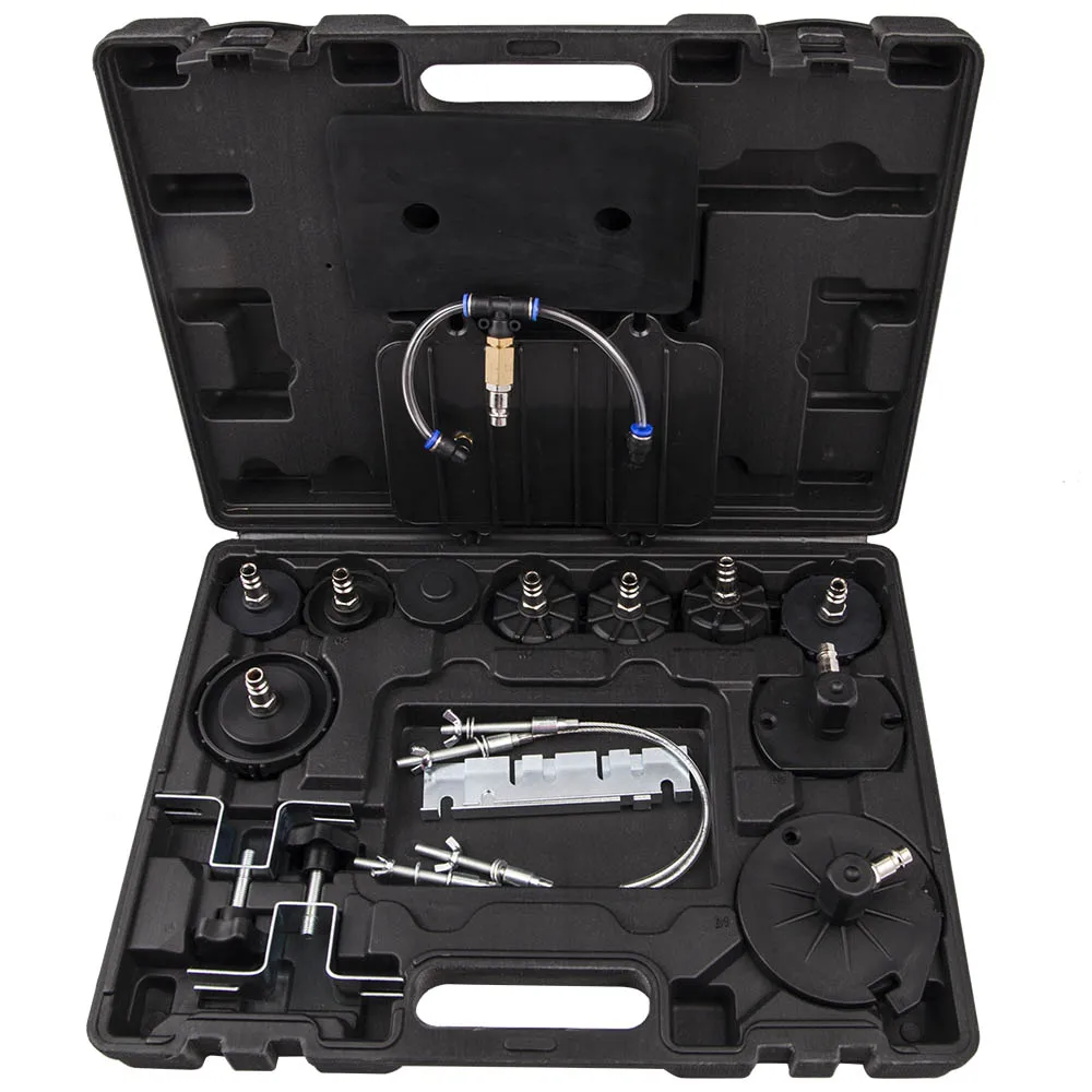 

13pcs Adapter Air Pressure Brake Bleeder Vent Tool Kit Professional Garage E20 19 cm Length 16 cm Width