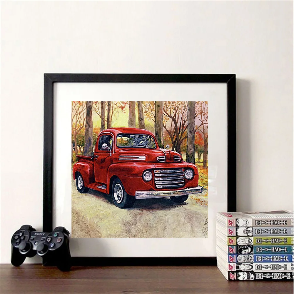 

5D DIY Truck Diamond Painting Kits Full Square Round with AB Drill Mosaic Embroidery Art Crafts Christmas Gift Cross Stitch