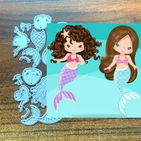 mermaid girl cutting dies stitched stencils for scrapbookingphoto album decorative embossing diy paper card making