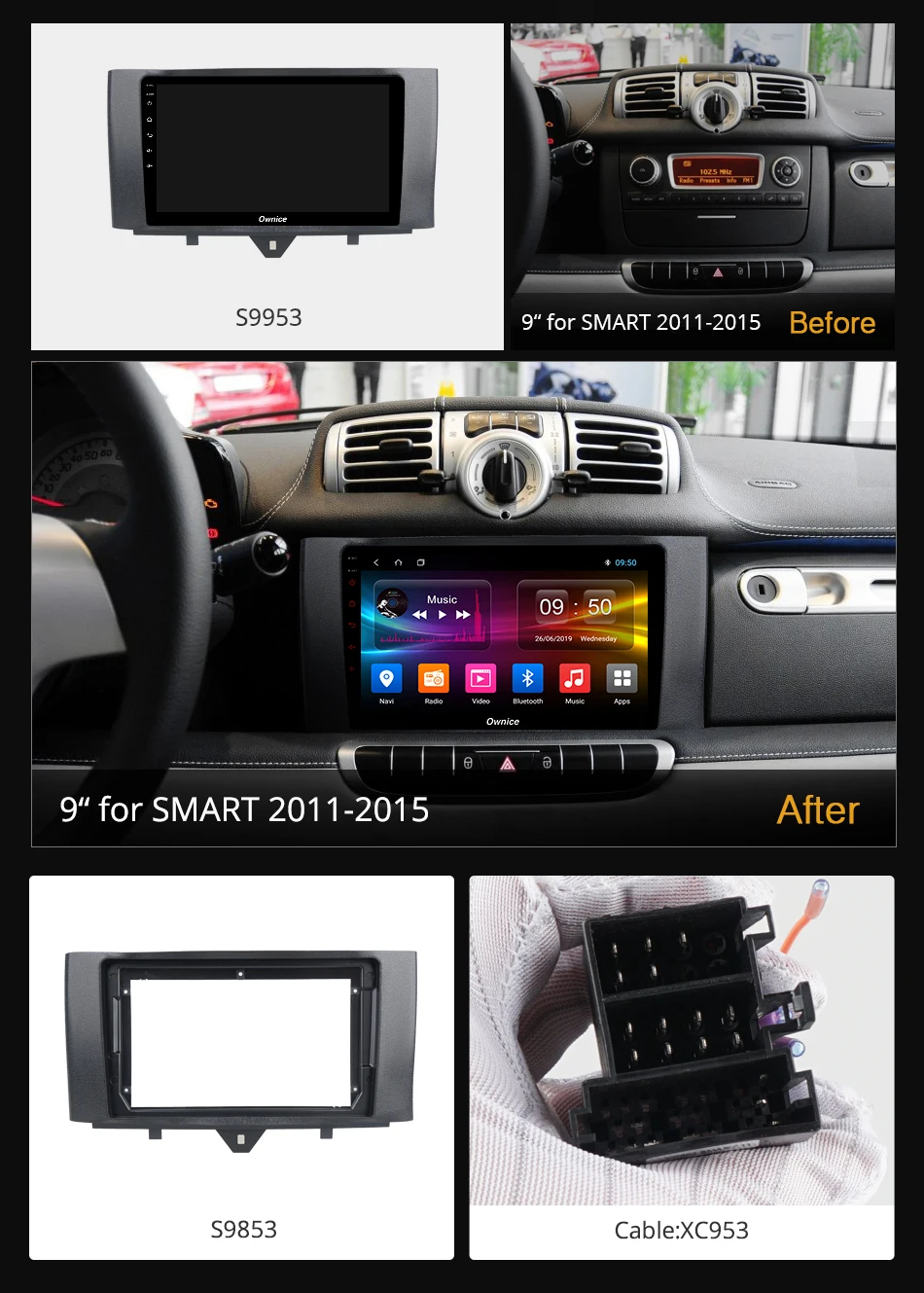 Ownice k3 k5 k6 Android 9 0 автомобильный DVD GPS плеер 4 Гб + 64 ГБ для Mercedes Benz Smart 2011 2012 2013 2014 2015 DAB 4G