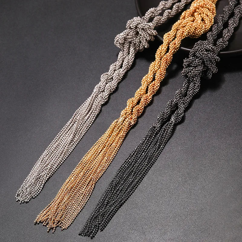 YD&ampYDBZ Gold Color Bead Pearl Weave Long Necklace For Ladies Luxurious Sweater Chain Pendant Choker 2021 Costume Jewelry - купить по