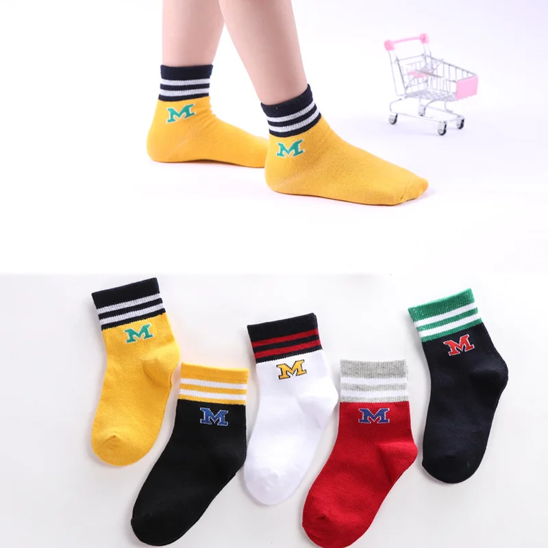 5 пар/лот детские носки для мальчиков и девочек Новинка лета 2019 тонкие хлопковые