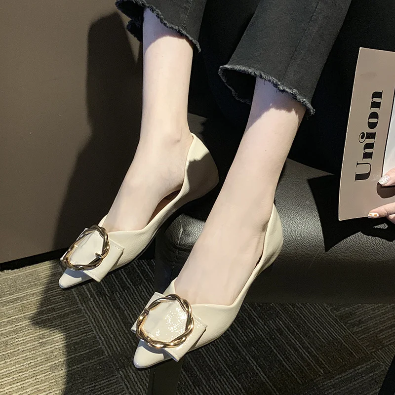 

Korean Shoes Women's Moccasins Female Footwear Casual Sneaker Pointed Toe Shallow Mouth 2021 Dress New Comfortable Summer Boat F