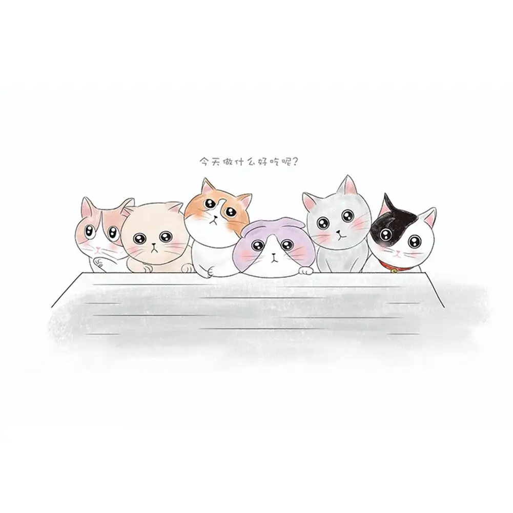 

Anti-oil Heat Resistant Cute Cat Wall Tile Sticker Kitchen Bathroom Decal Decor Home Decor Self-Adhesive Stickers