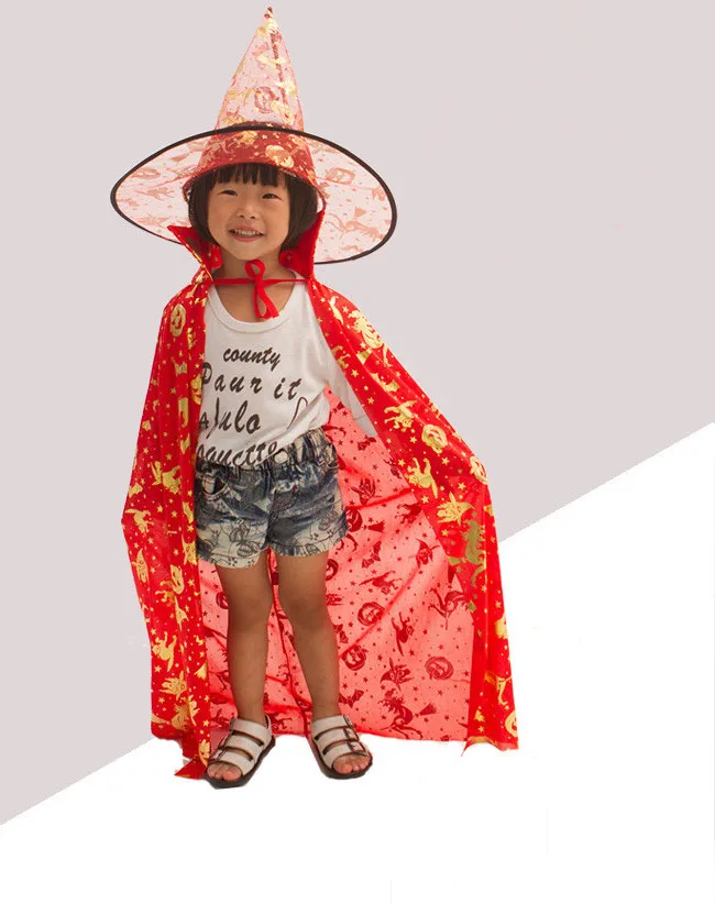 Детская накидка на Хэллоуин для костюмированной вечеринки позолоченный плащ