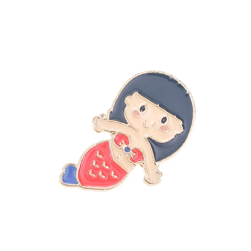 Эмаль русалки булавки kawaii милые и броши для женщин Девушка Дети украшение