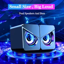 USB Wired Computer Speakers Deep Bass 3D Stereo Sound Box Speaker For PC Laptop Powerful Subwoofer Multimedia Mini Loudspeakers