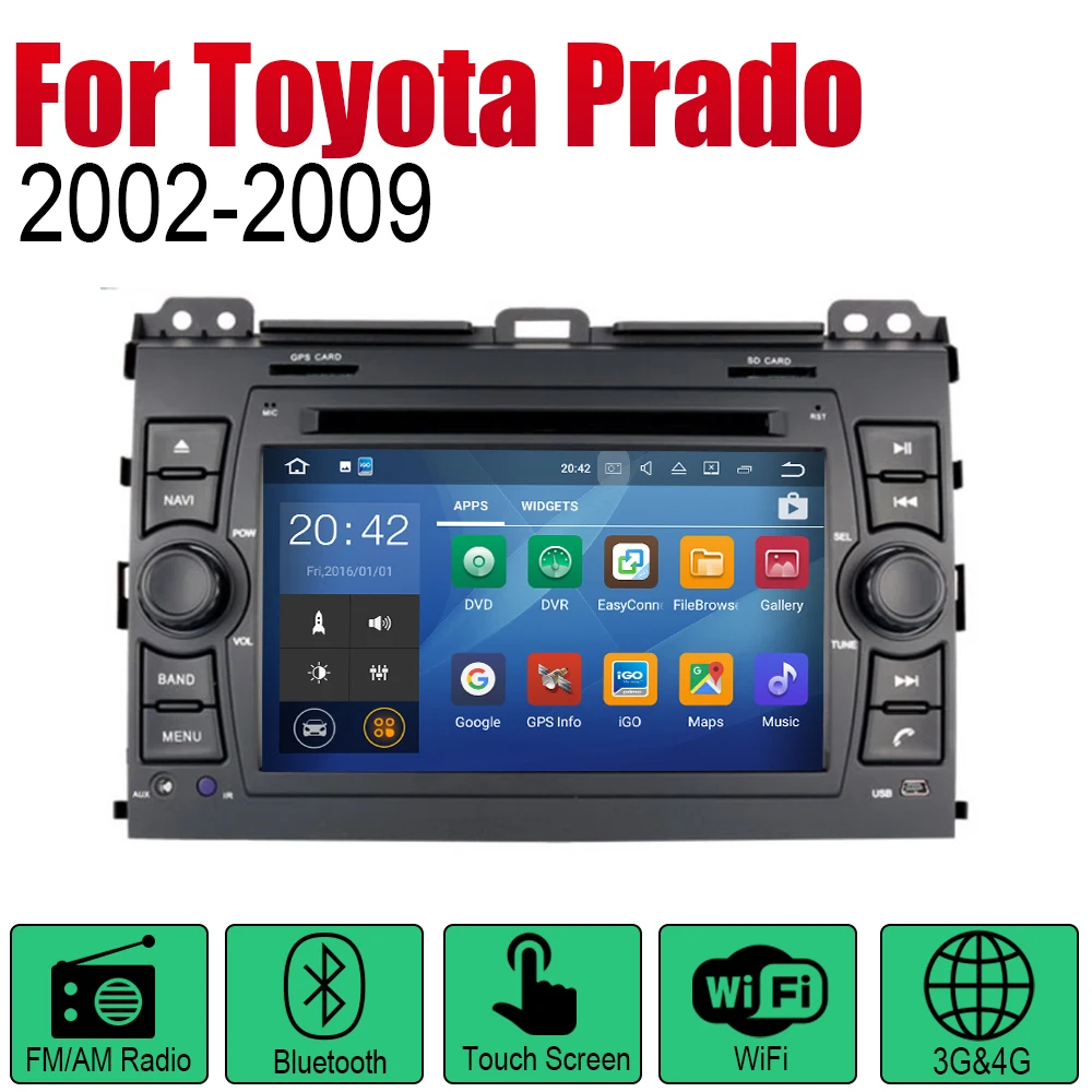 Автомагнитола ZaiXi 2 Din для Toyota Prado 2002 ~ 2009 GPS-навигация BT Wi-Fi карта мультимедийная
