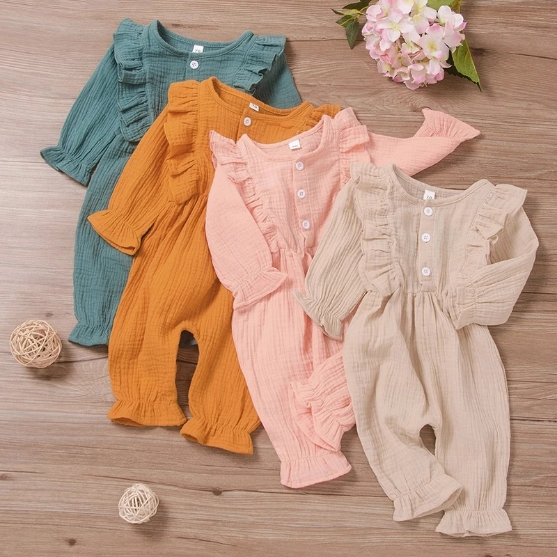 

Baby Solid Ruffled Jumpsuit