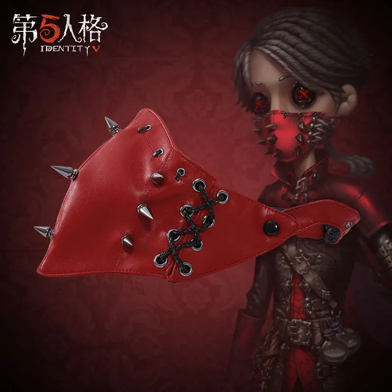 Маска респиратор для лица из ПУ кожи с заклепками|Аксессуары костюмов| |