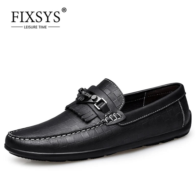

Туфли FIXSYS мужские из натуральной кожи, дышащие мокасины, без застежки, топ-сайдеры, модная повседневная обувь для вождения, летние лоферы