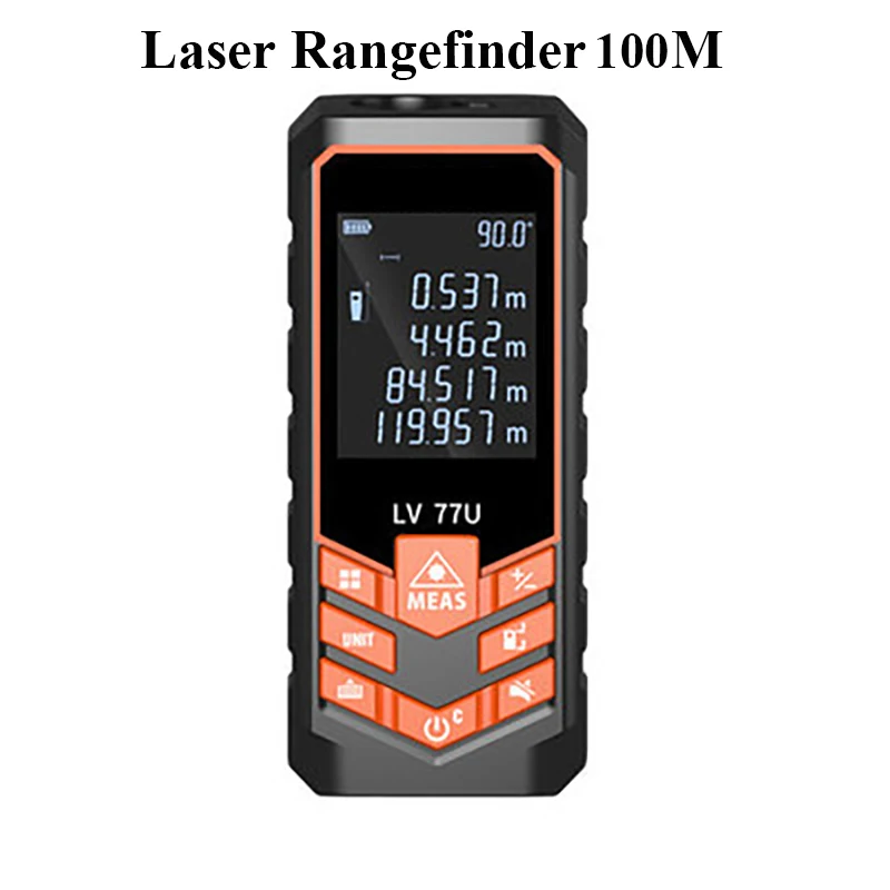 

CUPBTNA Voice Type 100m Mini Laser Distance Meter Digital Tape Ruler Measure Electronic Rangefinder Yards Measuring Tool