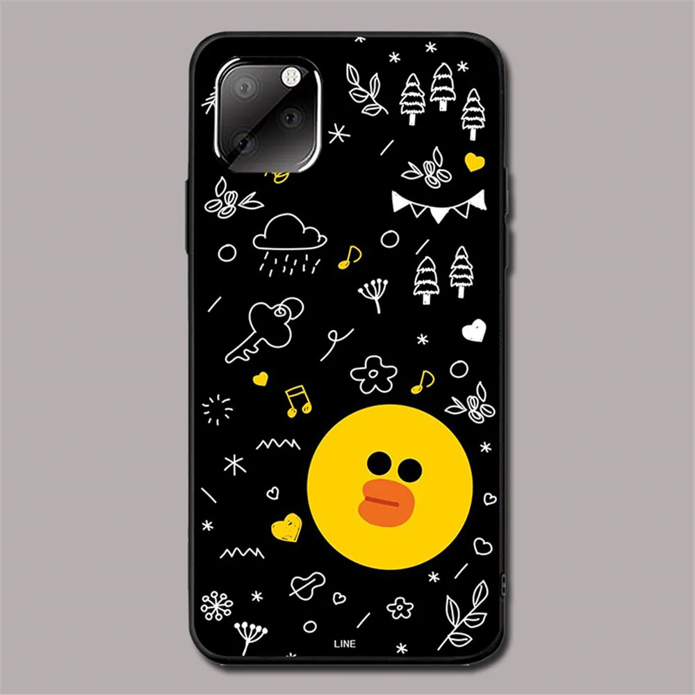 Силиконовый чехол для Iphone XR XS Max Ip7 8Plus 6s 11Pro милый мультяшный Забавный черный