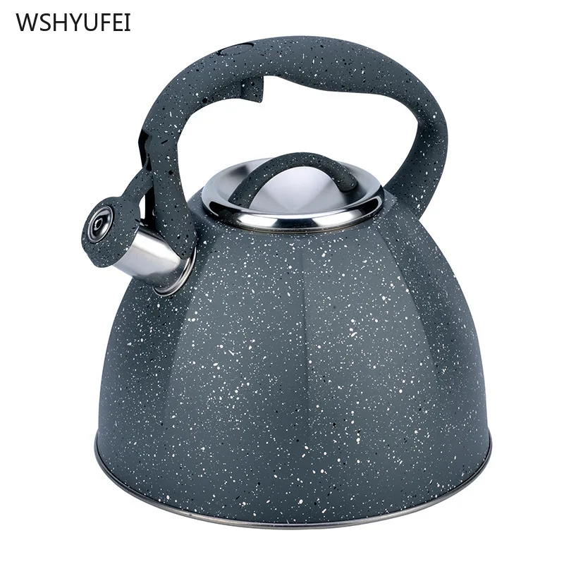 Новинка чайник со звездным изображением 4 л из нержавеющей стали свистком