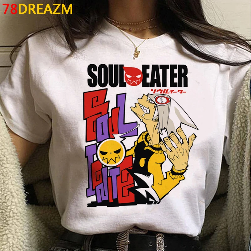 

Hot Japanese Anime Soul Eater T Shirt Men Kawaii Harajuku Cartoon T-shirt Summer Tops Manga Graphic Tees Hip Hop Tshirt Male