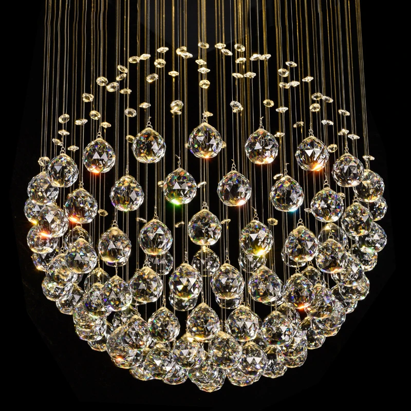 

Round Crystal Ceiling Chandelier For Living Dining Room Bedroom Ball Design Lamp Led Cristal Lustre New Home Decor Light Fixture