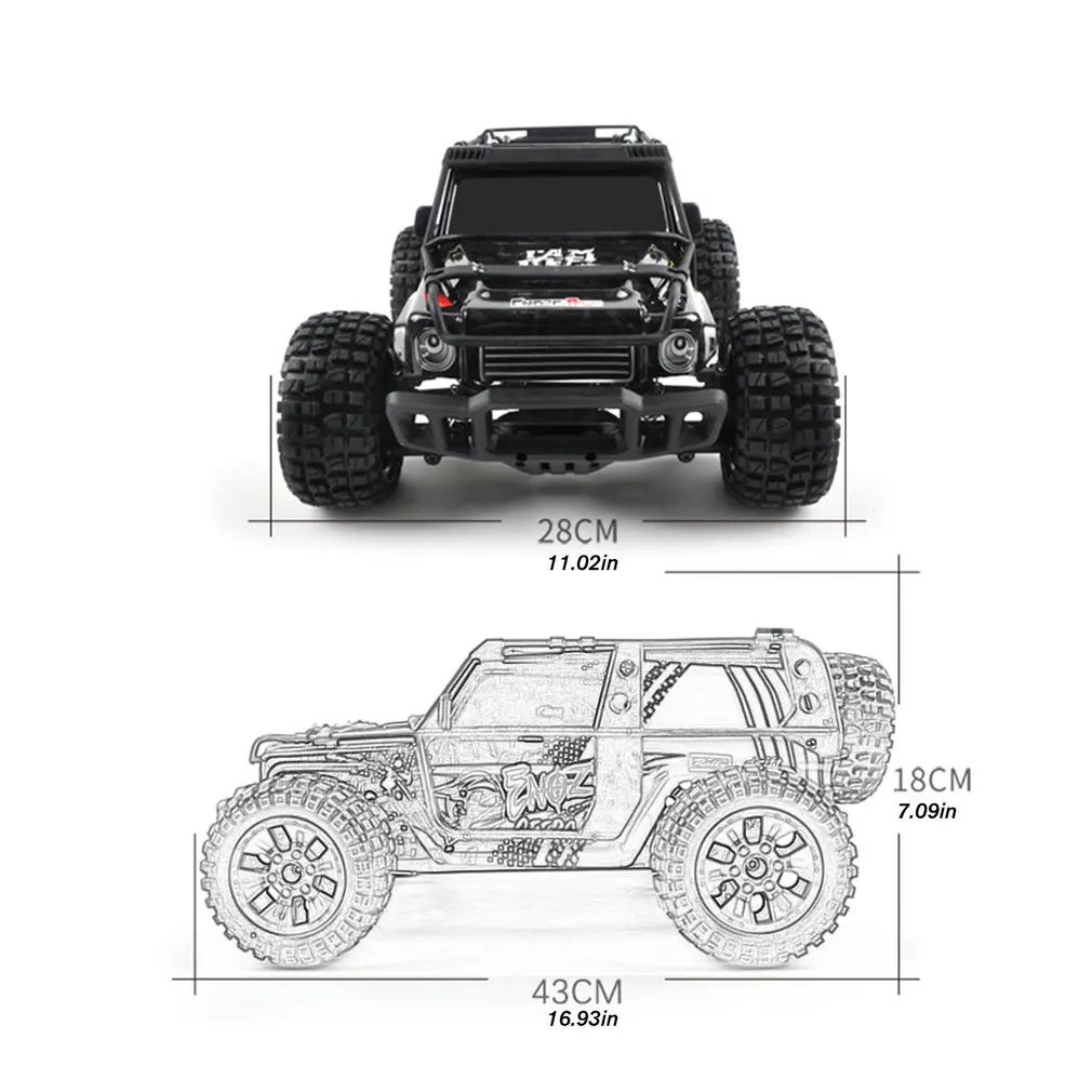 

1:10 Full-scale Four-wheel Drive Remote High-speed Off-road Vehicle 2.4G Rock Crawlers RC Climbing Desert Car RC Car