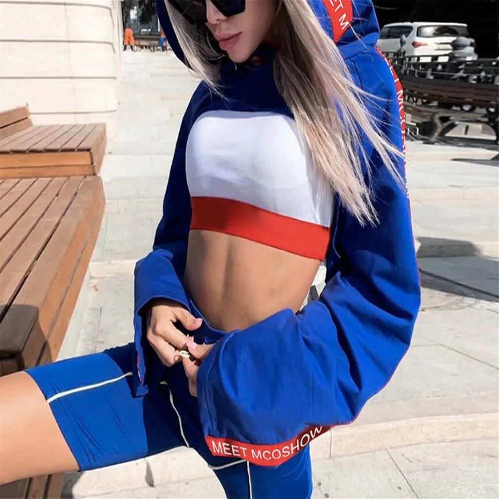 Женская Осенняя Толстовка с длинным рукавом пуловер капюшоном топы принтом букв