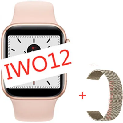 add steel strap IWO 12 часы серии 5 1:1 Bluetooth Смарт часы 40 мм 44 мм для apple iPhone 11 pro IOS Android телефон smartwatch человек PK IWO 11/10 - Цвет: add steel strap