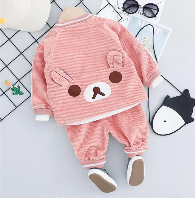 3 шт./компл. Детская футболка и штаны с мультяшным медведем|Комплекты одежды для