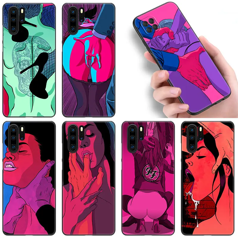 Сексуальный женский красный чехол бикини с губами для девушек Huawei P Smart Z P50 P40 P30 P20