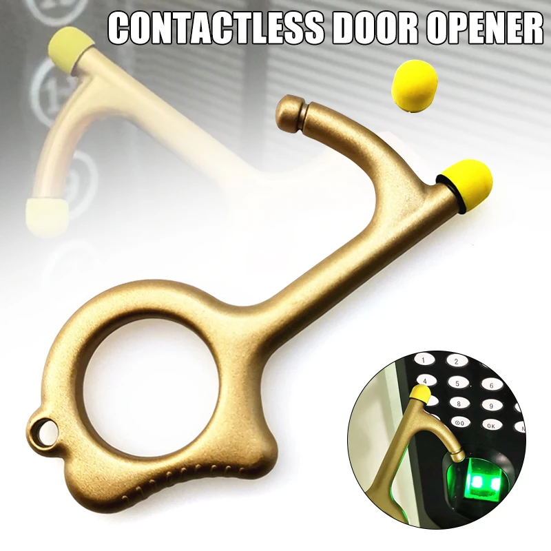 

Contactless Door Opener Non-Contact Reusable Portable Metal Press Elevator Button Tool H-best