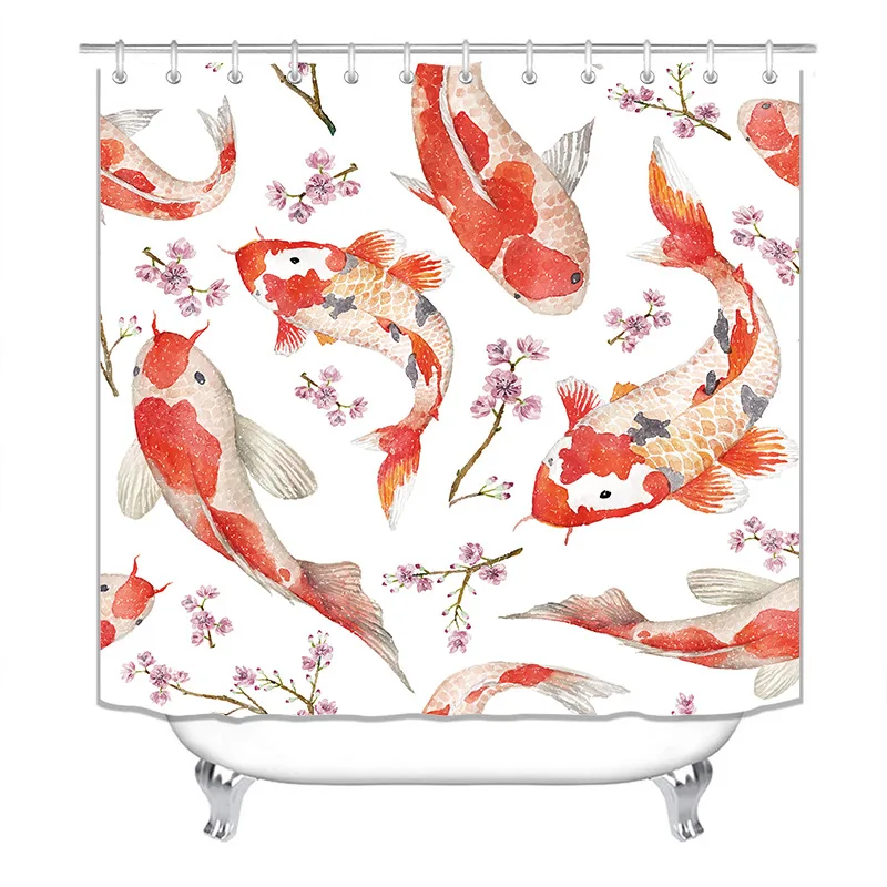 

Waterproof Shower Curtains BathroomNon-Slip Rug Toilet Lid Cover Bath Mat Cortina de ducha impermeableRideau de douche toilette